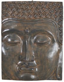 Buddha Face Wall Decoration Small Black Earth