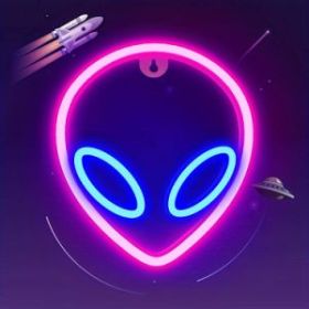 Alien Shape LED Neon Sign, USB & Battery Powered Novelty Novelty Wall Lamp With 1pc Hook For Bedroom Kids Room Party Home Wall Decor