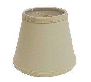 Beige, Slant Empire Hardback Lampshade with Bulb Clip