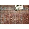 Layla Printed Oriental Distressed Brick / Blue Area Rug