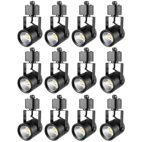 Dimmable H Type Track Light Head, CRI85+ True Color Rendering Adjustable Tilt Angle Track Lighting Fixture for Accent Retail, 12 Pack Black (VEVOR)