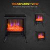 Electric Fireplace Heater LED Flame Fireplace Stove BLACK-AS