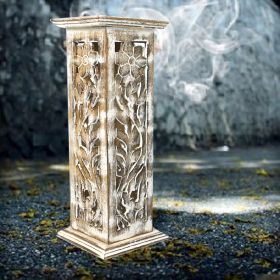 Flower Design Incense Burner Ash Catcher, 12 Inches, Home Fragrance, Aromatherapy Meditation Pooja Yoga, Home Accessories