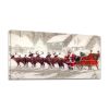 Santa Claus with Reindeer Sledge Painting For Christmas Gift, Decoration For Christmas Eve Office Living Room, Bedroom Decor-Ready To Hang