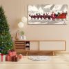 Santa Claus with Reindeer Sledge Painting For Christmas Gift, Decoration For Christmas Eve Office Living Room, Bedroom Decor-Ready To Hang