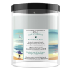 Find Your Happy Place Indoor/Outdoor Ocean Waves Sea Salt and Water Blossom Scented Candle, 3.25" x 3.25" Wax, Black