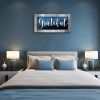 Grateful Signs for Home Decor, Grateful Wall Decor, Blue Family Canvas Print Poster Painting Picture Artwork,Bedroom Dining Room Wall Decor 20"x40"