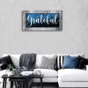 Grateful Signs for Home Decor, Grateful Wall Decor, Blue Family Canvas Print Poster Painting Picture Artwork,Bedroom Dining Room Wall Decor 20"x40"