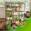 Multi-tier Wooden Plant Stand 11 Potted Flower Display Shelf Rack Vase Holder for Patio Balcony Garden