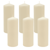 Stonebriar 3" x 8" Unscented 1-Wick Ivory Pillar Candles, 6 Pack