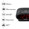 NELSONIC Digital AM/FM Alarm Clock Radio, Black with Red LED Display