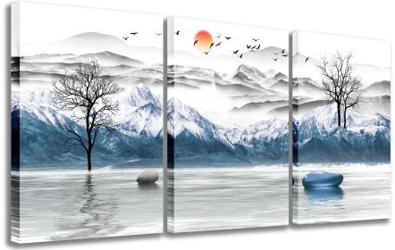 Nature Canvas Pictures Prints Painting Framed Artwork Modern Wall Decor Bedroom Bathroom Office Home Decoration,12"x16",3 Pieces