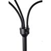 3 Head Adjustable Floor Lamp, Black with White Plastic Shades, Classic, Young Adult