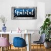 Grateful Signs for Home Decor, Grateful Wall Decor, Blue Family Canvas Print Poster Painting Picture Artwork,Bedroom Dining Room Wall Decor 20"x40"