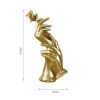 Home Decoration Resin Sculpture Statue Living Room Wine Cabinet Modern Fashion Hand-held Rose Ornaments Golden Crafts Gift