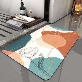 Super Absorbent Bath Rug Quick Drying Non-slip Bathroom Mat Bath Tub Side Area Floor Mats Diatomite Home Doormat Kitchen Carpet (Specification: 500MMx700MM, Color: Lotus)