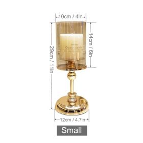 Nordic Style Candle Holder Luxury Candlestick Wedding Table Centerpieces Tealight Pillar Candle Holders Flower Vase Home Decor (Ships From: China, Color: Small)