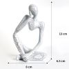 Nordic Art Abstract Thinker Statue Abstract Figure Sculpture Home Crafts Resin Statues Small Ornaments Office Room Desktop Decor