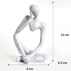 Nordic Art Abstract Thinker Statue Abstract Figure Sculpture Home Crafts Resin Statues Small Ornaments Office Room Desktop Decor (Ships From: CN, Color: A1 - White - Small)