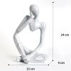 Nordic Art Abstract Thinker Statue Abstract Figure Sculpture Home Crafts Resin Statues Small Ornaments Office Room Desktop Decor